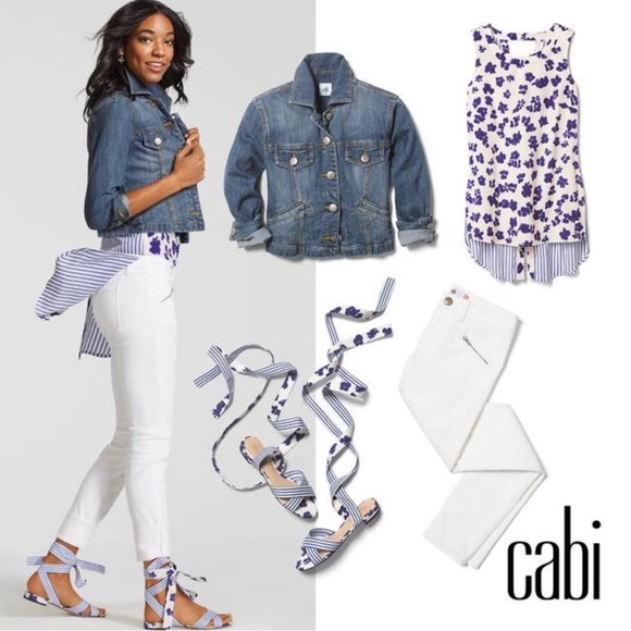 CAbi Dakota Denim Jean Jacket w/ removable lace - Picture 9 of 10